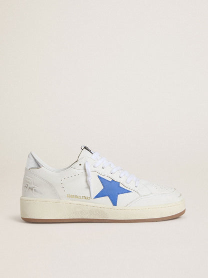 Ball Star avec étoile en cuir bleu ciel et contrefort en cuir lamé argenté