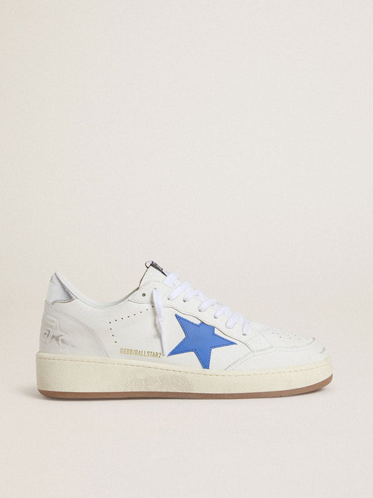 Ball Star avec étoile en cuir bleu ciel et contrefort en cuir lamé argenté