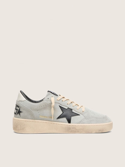 Ball Star pour homme en cuir velours gris avec étoile en cuir noir