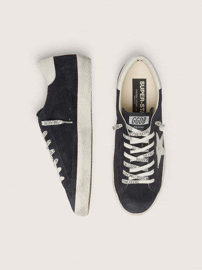 Super-Star homme en cuir velours bleu foncé avec étoile blanche