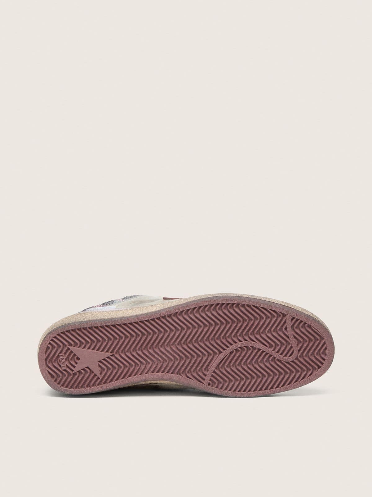 Ball Star LAB homme en nylon et cuir façon poulain blanc avec étoile argentée et empiècements lilas