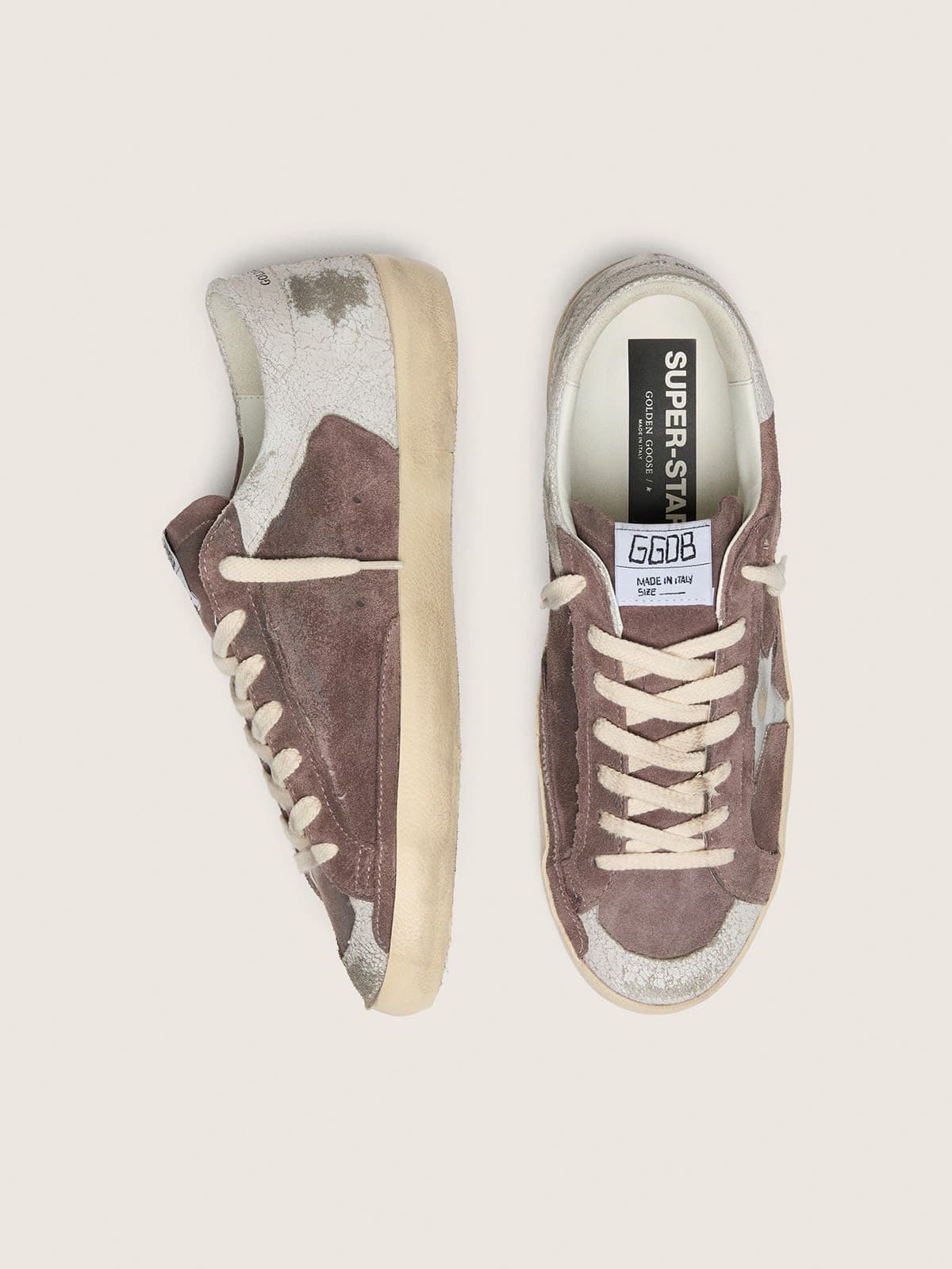 Super-Star LTD homme en cuir velours lavande avec étoile argentée