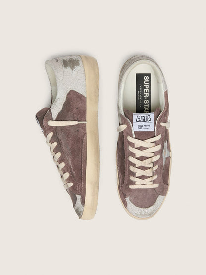 Super-Star LTD homme en cuir velours lavande avec étoile argentée