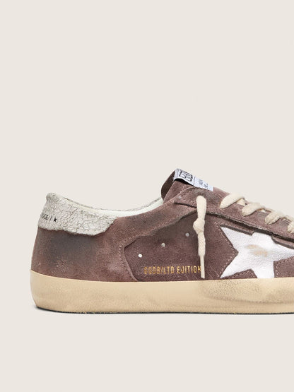 Super-Star LTD homme en cuir velours lavande avec étoile argentée