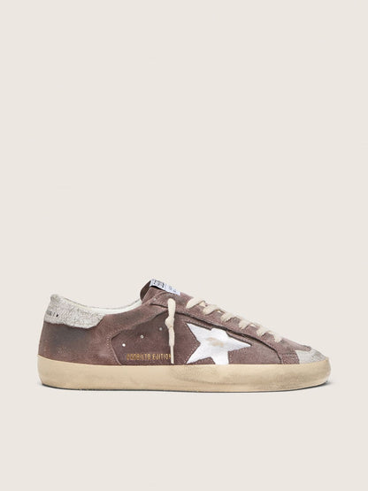 Super-Star LTD homme en cuir velours lavande avec étoile argentée