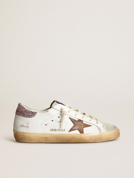 Super-Star avec étoile fauve et contrefort à paillettes roses