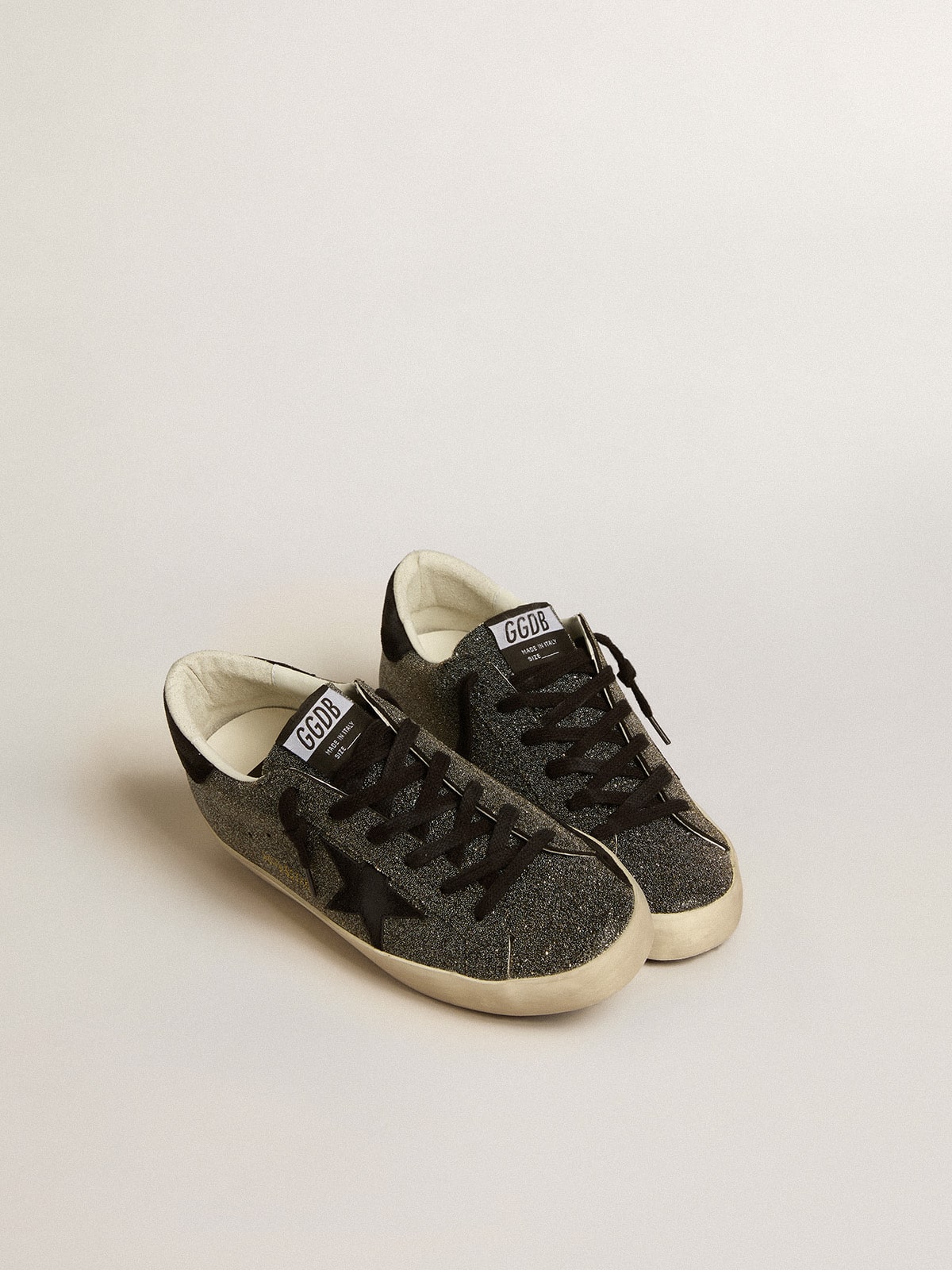Super-Star pour femme en cristaux Swarovski noirs avec étoile en daim noir