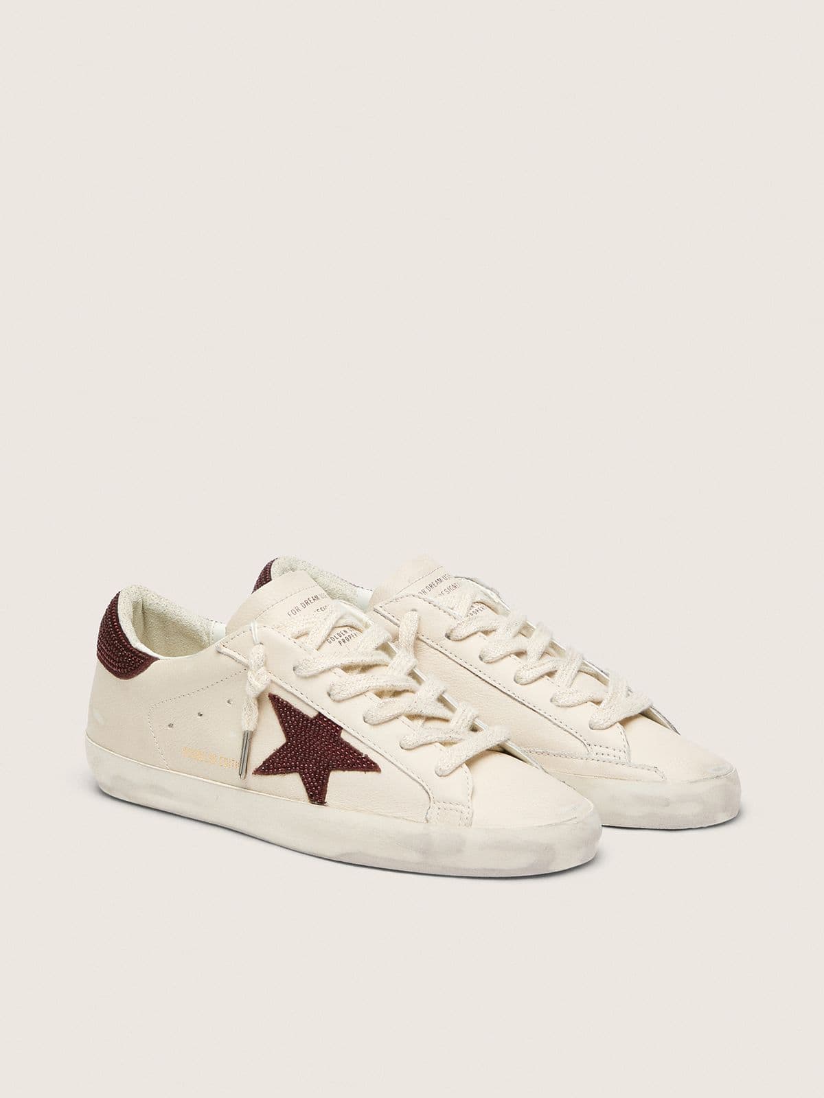 Super-Star pour femme avec étoile en daim et contrefort orné de cristaux Swarovski