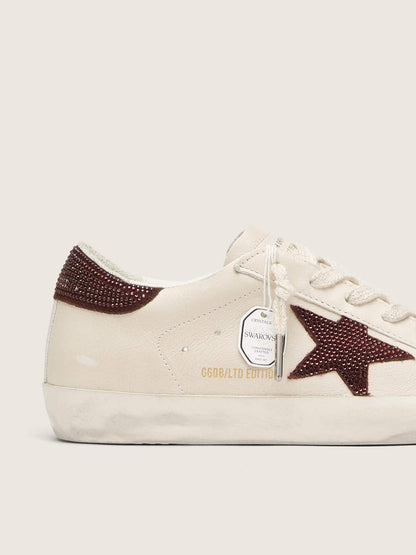 Super-Star pour femme avec étoile en daim et contrefort orné de cristaux Swarovski