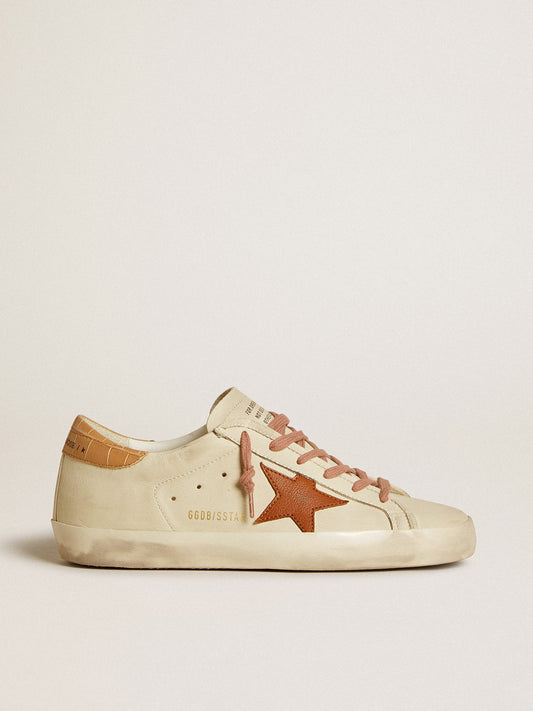 Super-Star pour femme avec étoile en cuir et contrefort en cuir à imprimé crocodile