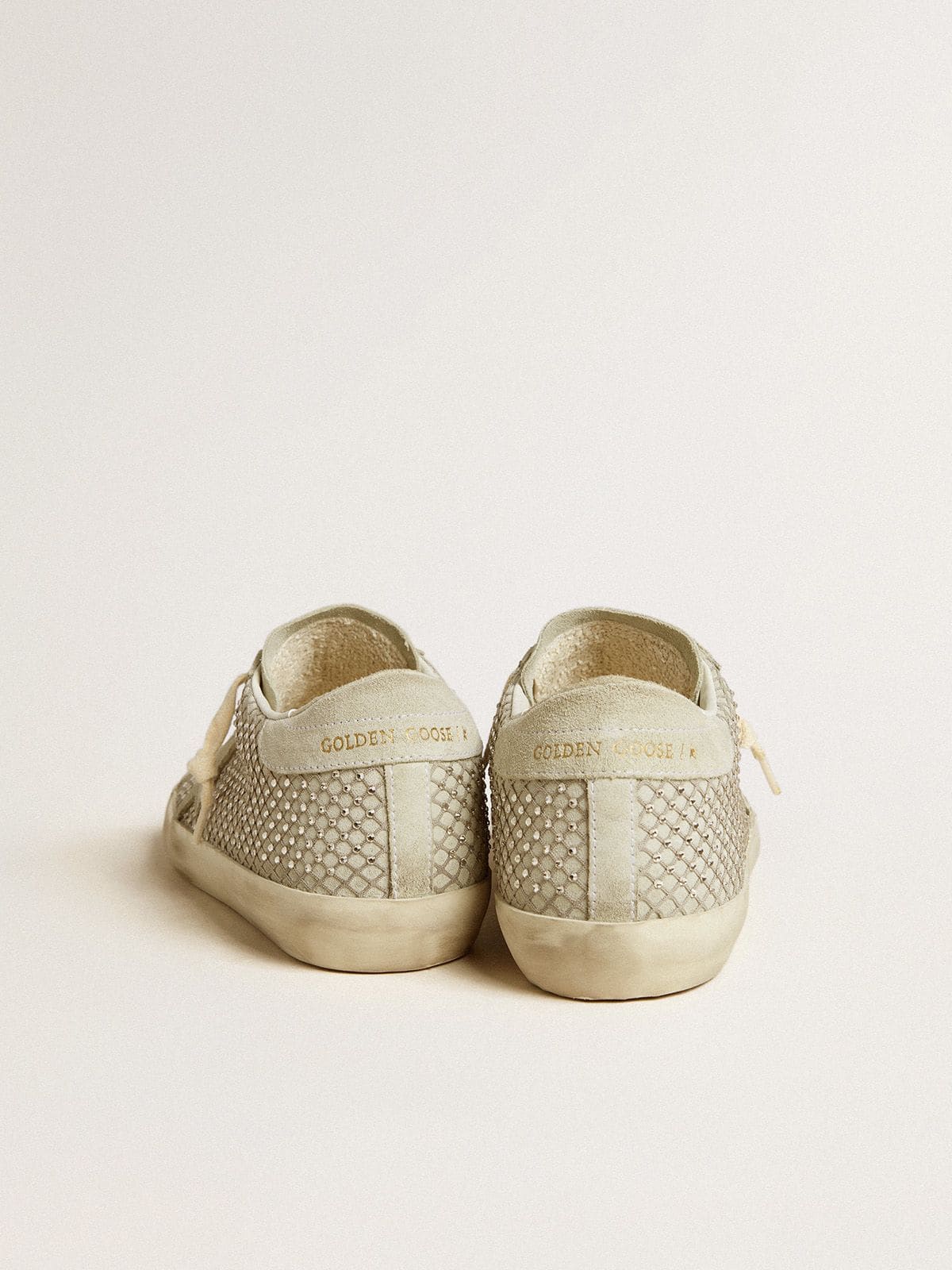 Super-Star pour femme avec étoile en daim gris et résille en cristaux Swarovski