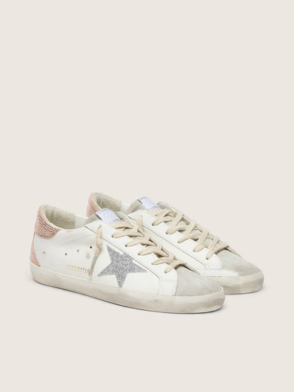Super-Star pour femme en cuir avec étoile et contrefort en cristaux Swarovski