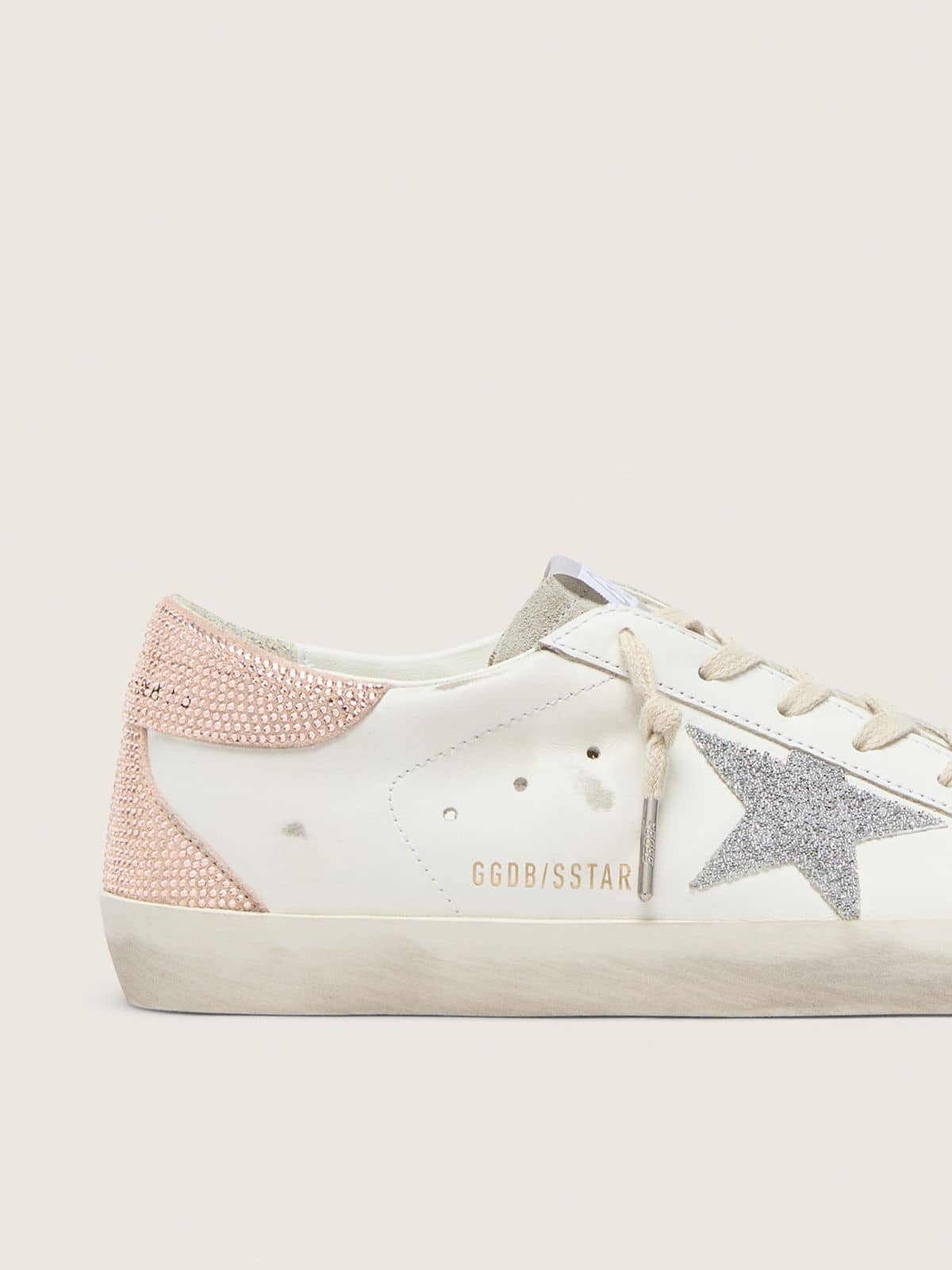 Super-Star pour femme en cuir avec étoile et contrefort en cristaux Swarovski