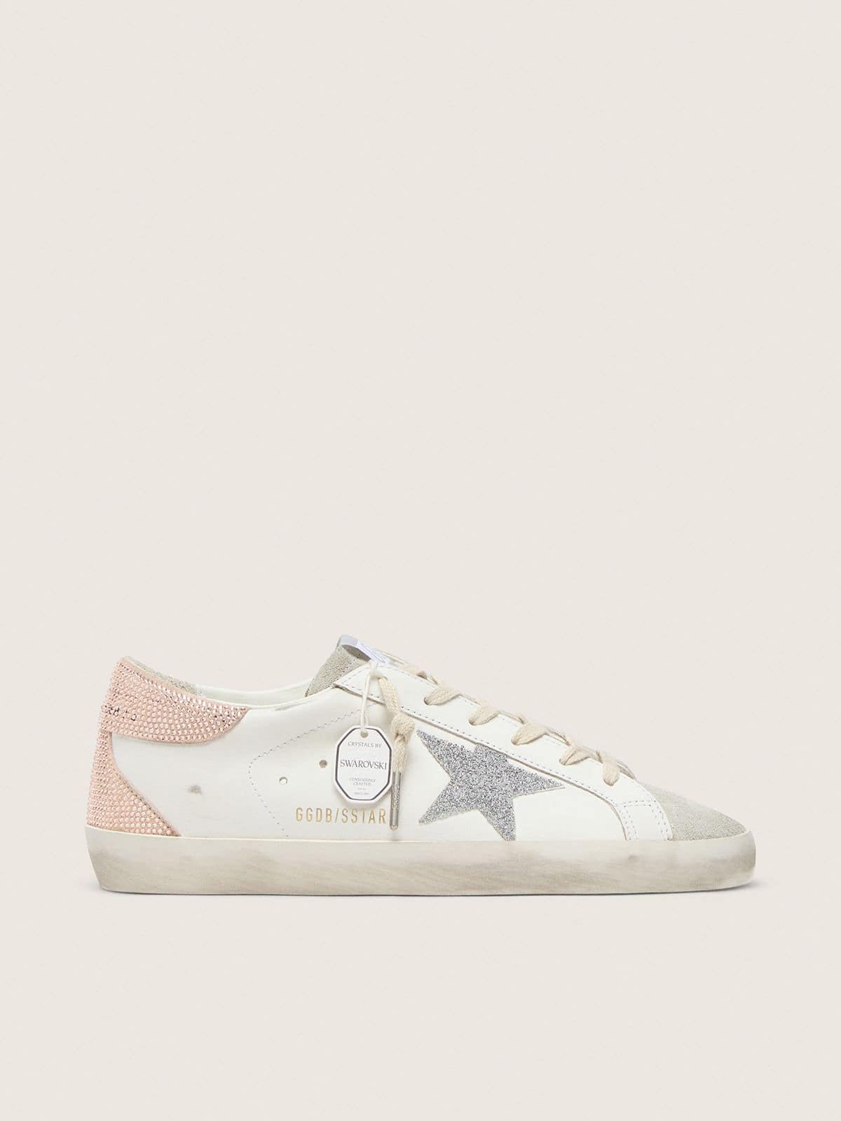 Super-Star pour femme en cuir avec étoile et contrefort en cristaux Swarovski