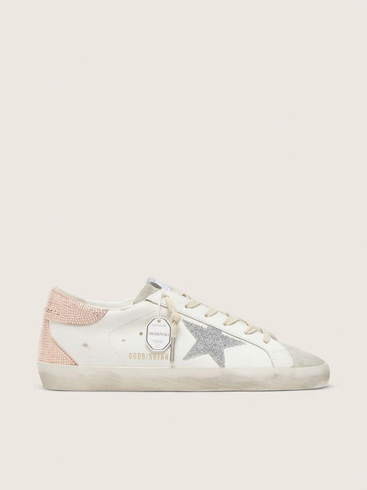 Super-Star pour femme en cuir avec étoile et contrefort en cristaux Swarovski