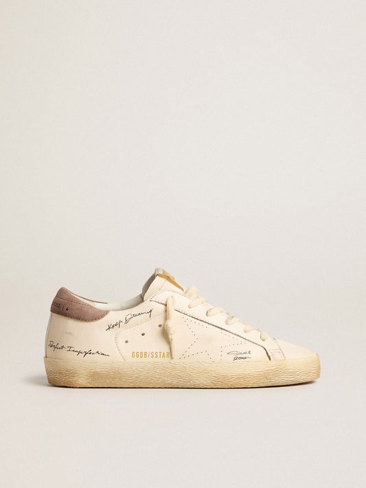 Super-Star pour femme en cuir nappa avec étoile perforée et contrefort en daim