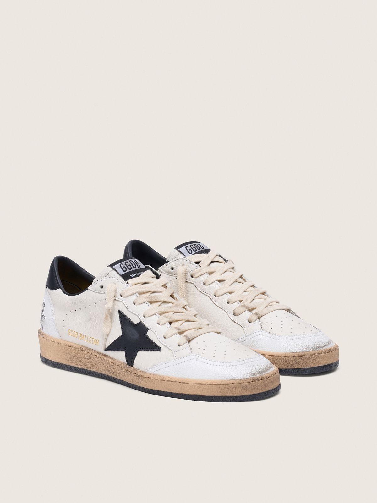 Ball Star femme en nappa avec étoile noir et contrefort noir