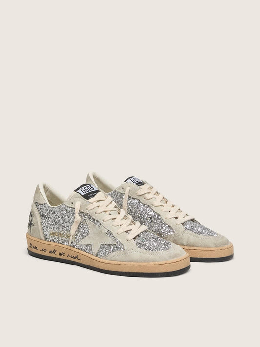 Ball Star pour femme à paillettes argentées avec empiècements en daim gris froid