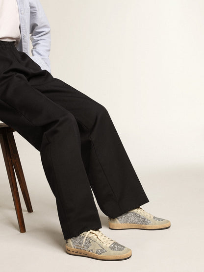 Ball Star pour femme à paillettes argentées avec empiècements en daim gris froid