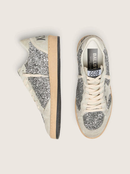 Ball Star pour femme à paillettes argentées avec empiècements en daim gris froid