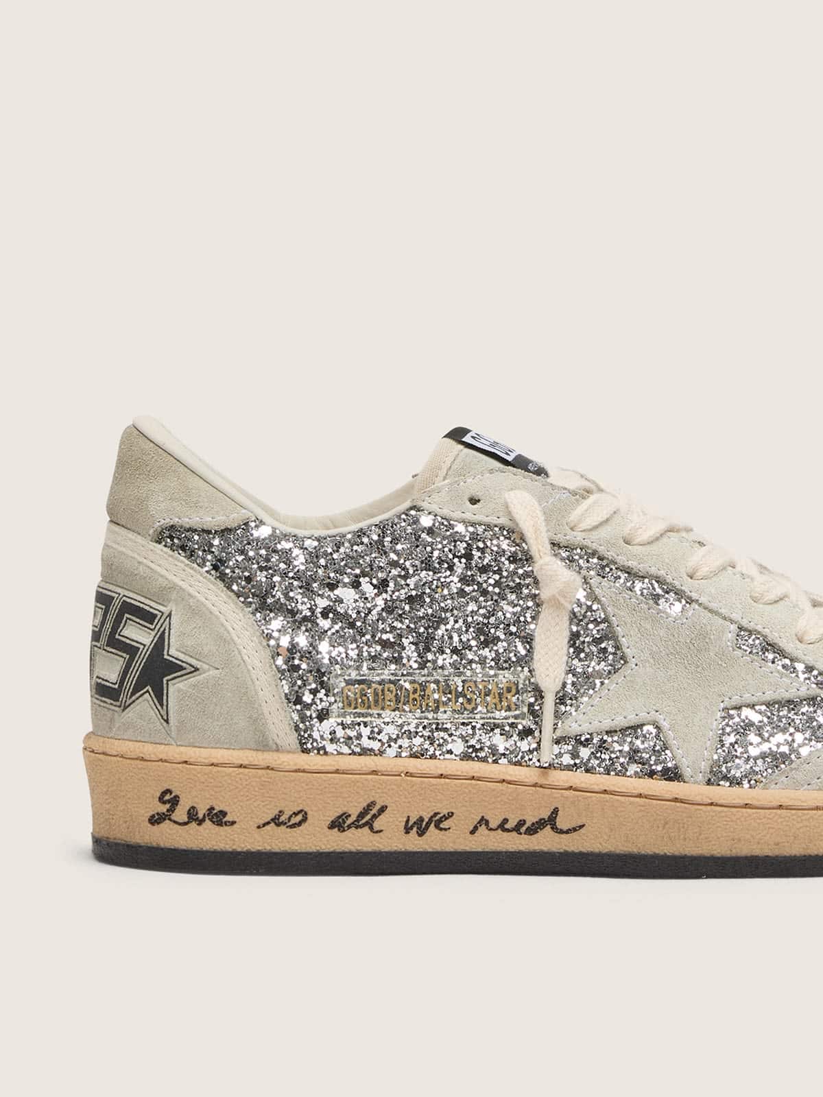 Ball Star pour femme à paillettes argentées avec empiècements en daim gris froid