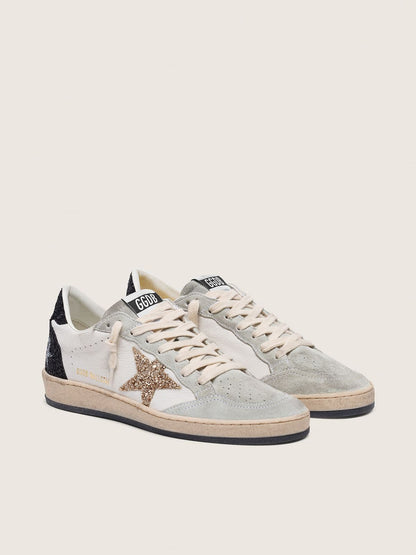 Ball Star  pour femme en cuir nappa et en daim avec étoile à paillettes et contrefort noir