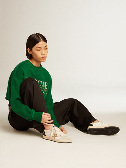 Ball Star  pour femme en cuir nappa et en daim avec étoile à paillettes et contrefort noir