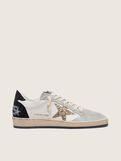 Ball Star  pour femme en cuir nappa et en daim avec étoile à paillettes et contrefort noir