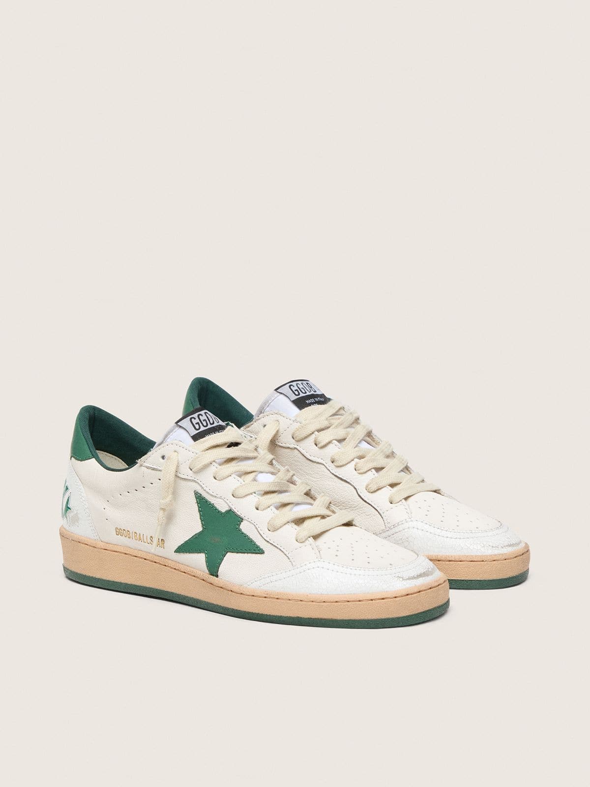 Ball Star Wishes pour femme en cuir nappa blanc avec étoile et contrefort en cuir vert