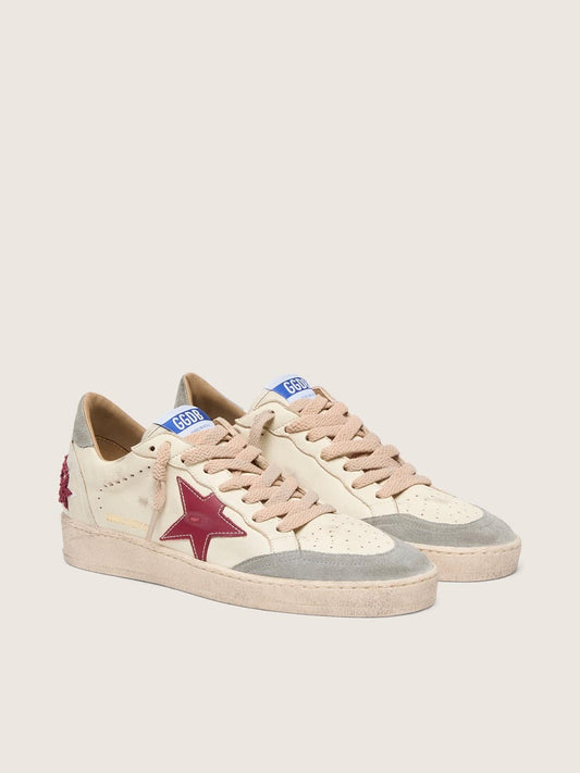 Ball Star LTD pour femme en cuir nappa avec étoile en cuir et contrefort en daim argenté