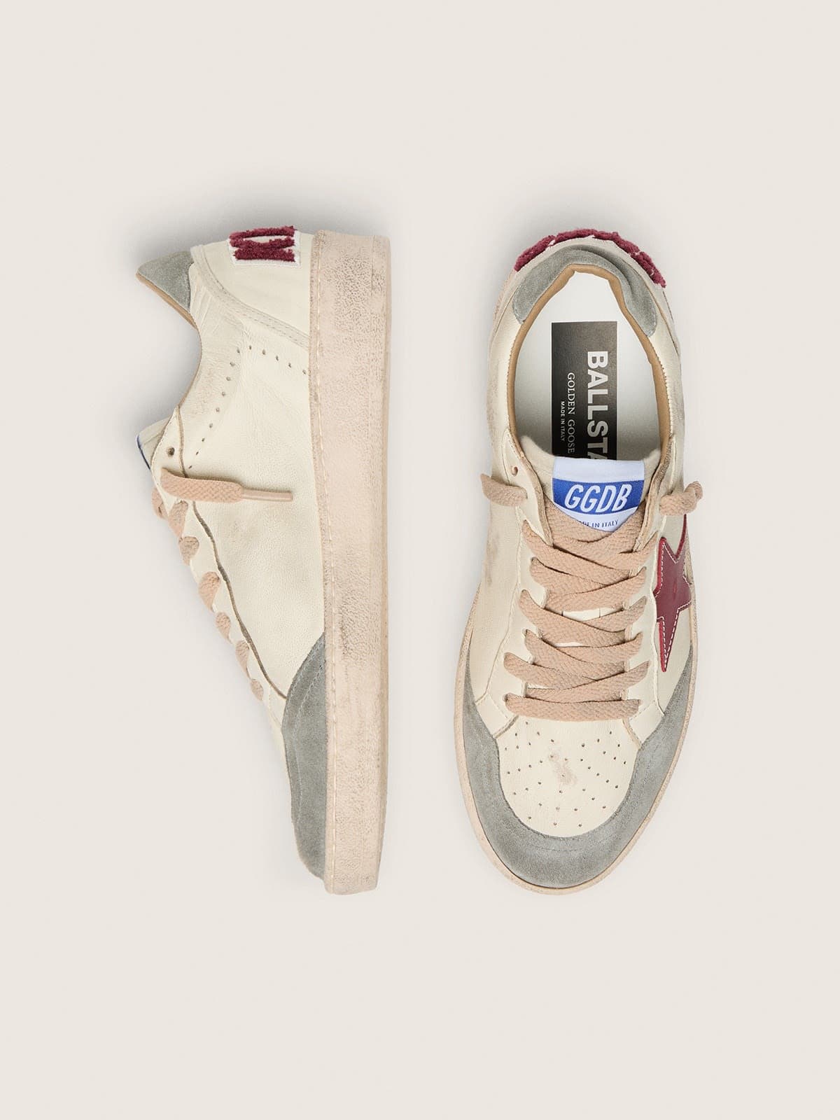 Ball Star LTD pour femme en cuir nappa avec étoile en cuir et contrefort en daim argenté