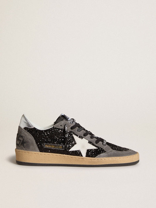 Ball Star à paillettes avec étoile en cuir et contrefort en cuir lamé