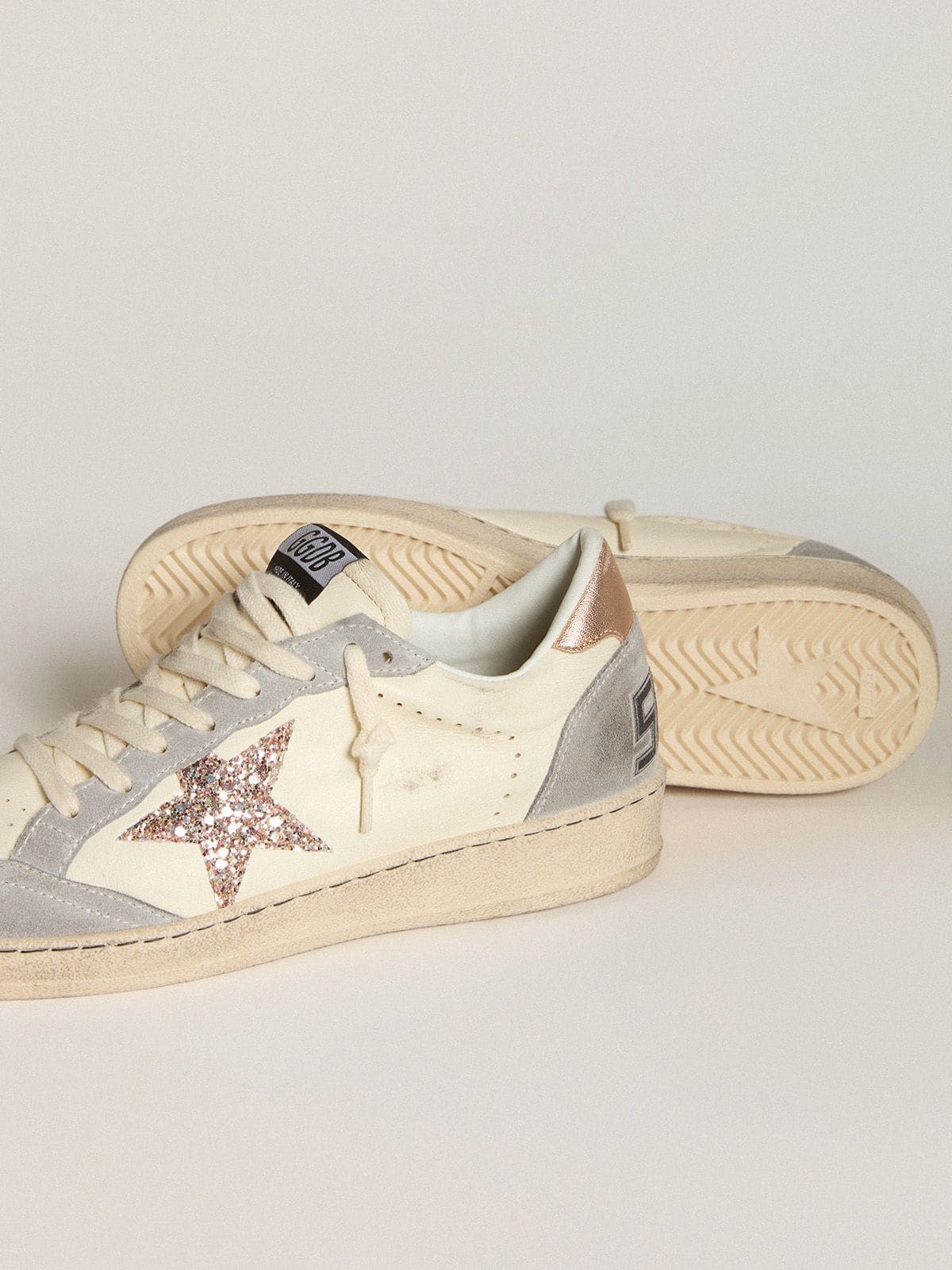 Ball Star en cuir nappa avec étoile à paillettes et contrefort lamé