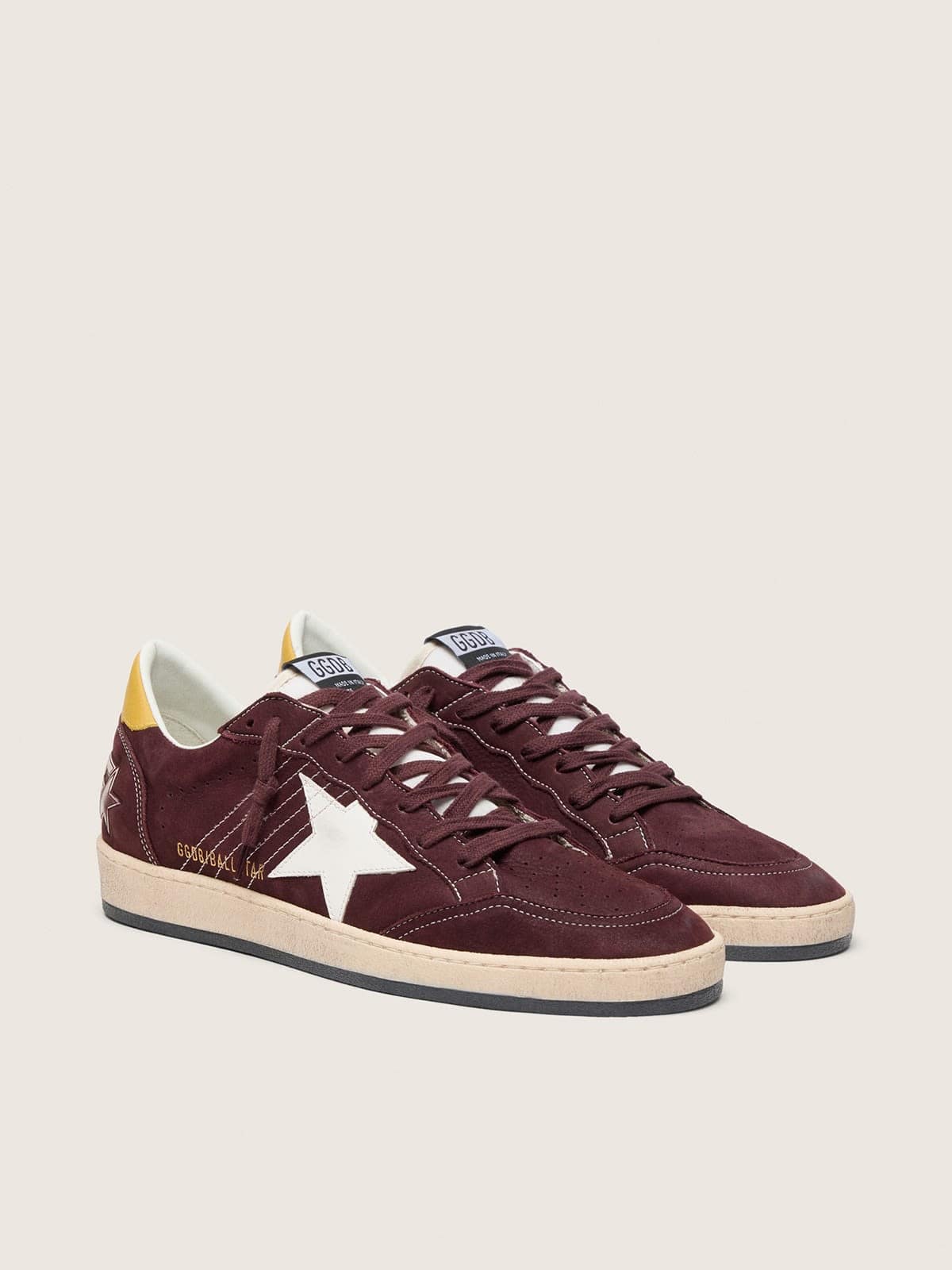 Ball Star pour femme en cuir nubuck couleur chocolat avec étoile et contrefort en cuir
