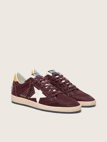 Ball Star pour femme en cuir nubuck couleur chocolat avec étoile et contrefort en cuir