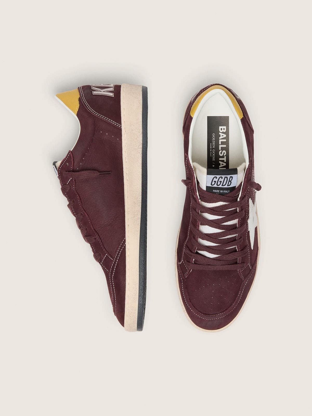 Ball Star pour femme en cuir nubuck couleur chocolat avec étoile et contrefort en cuir