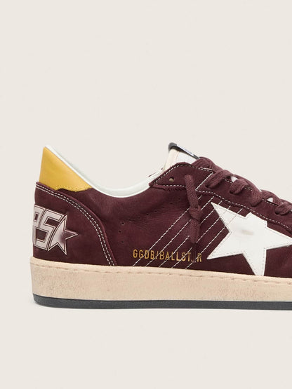Ball Star pour femme en cuir nubuck couleur chocolat avec étoile et contrefort en cuir
