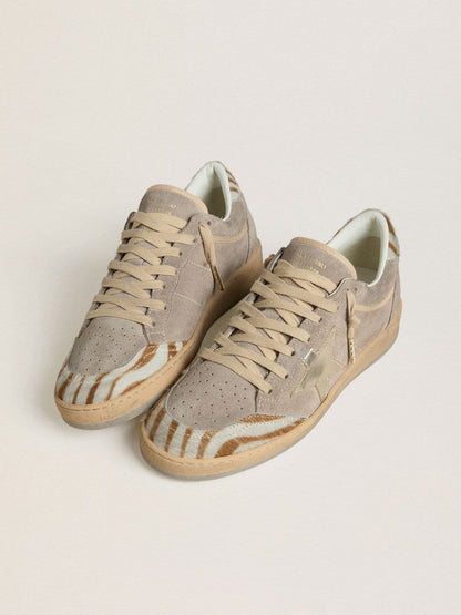 Ball Star LTD pour femme en cuir velours avec étoile en cuir lamé et contrefort en cuir façon poulain zébré