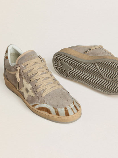 Ball Star LTD pour femme en cuir velours avec étoile en cuir lamé et contrefort en cuir façon poulain zébré