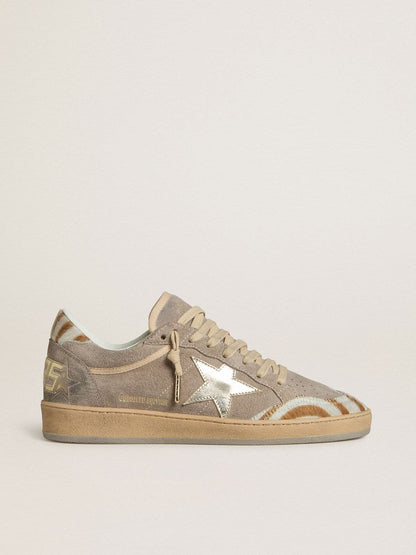 Ball Star LTD pour femme en cuir velours avec étoile en cuir lamé et contrefort en cuir façon poulain zébré