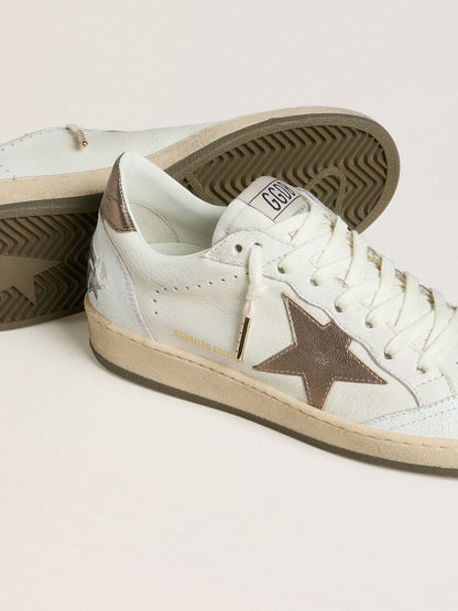 Ball Star Wishes femme en cuir blanc avec étoile en cuir lamé bronze