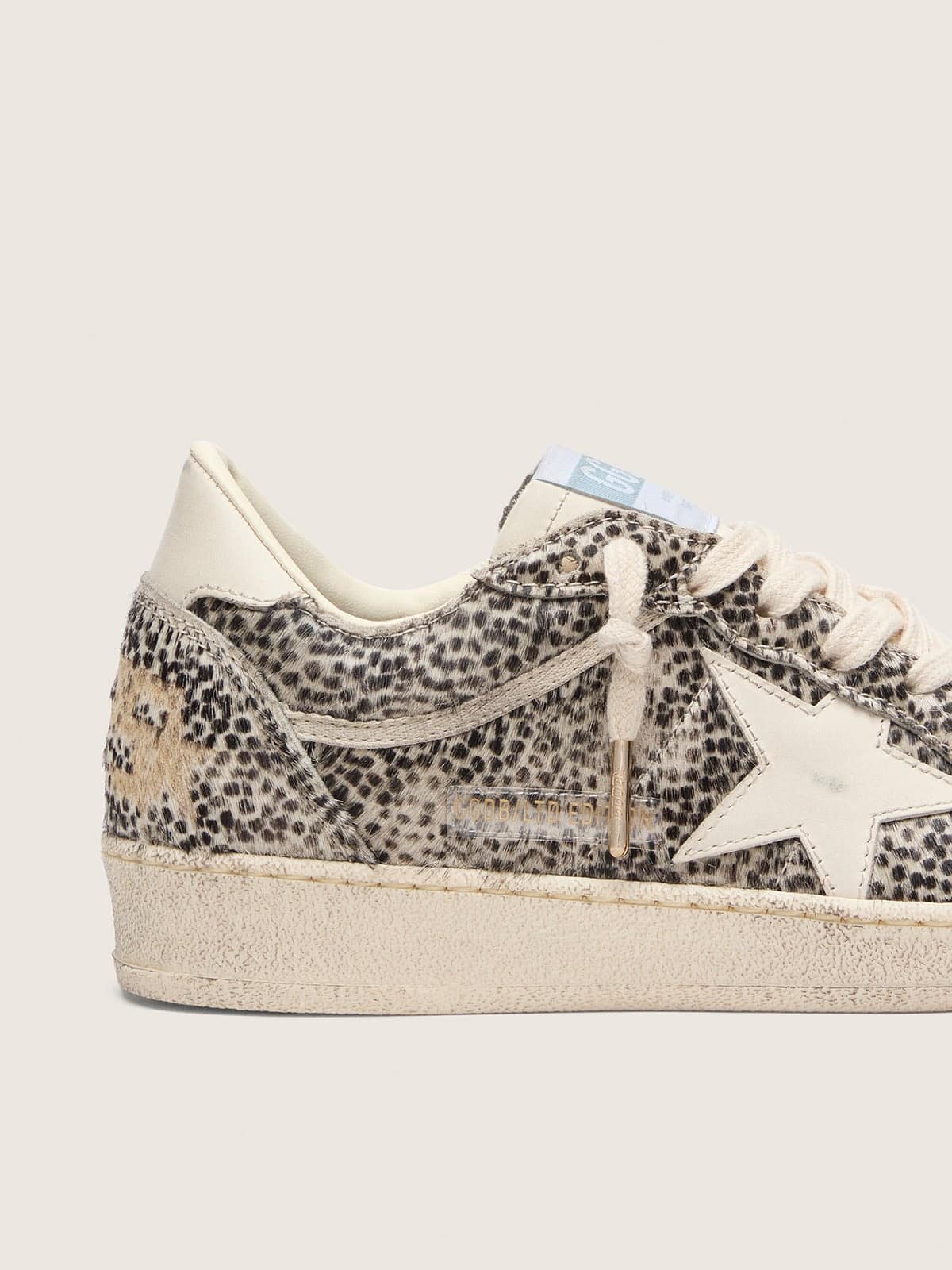 Ball Star LTD femme en cuir façon poulain motif léopard avec étoile en cuir crème