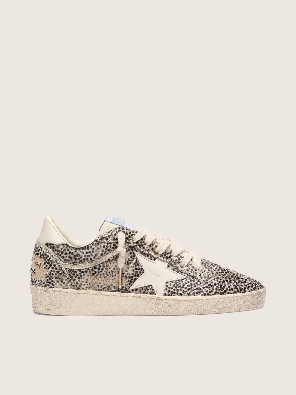 Ball Star LTD femme en cuir façon poulain motif léopard avec étoile en cuir crème