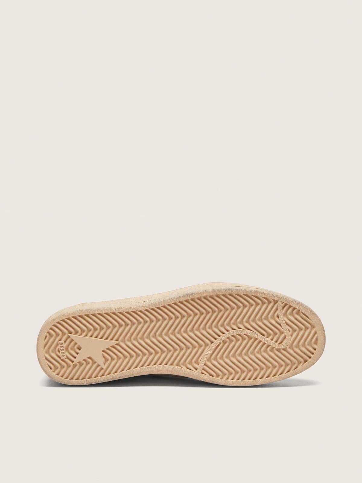 Ball Star femme en cuir crème avec étoile en cuir brique et empiècements en cuir velours
