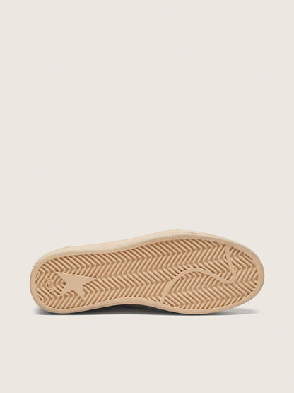 Ball Star femme en cuir crème avec étoile en cuir brique et empiècements en cuir velours