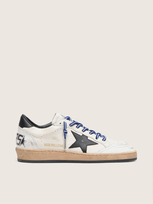 Ball Star LTD femme en cuir nappa blanc avec étoile et empiècement en cuir noir