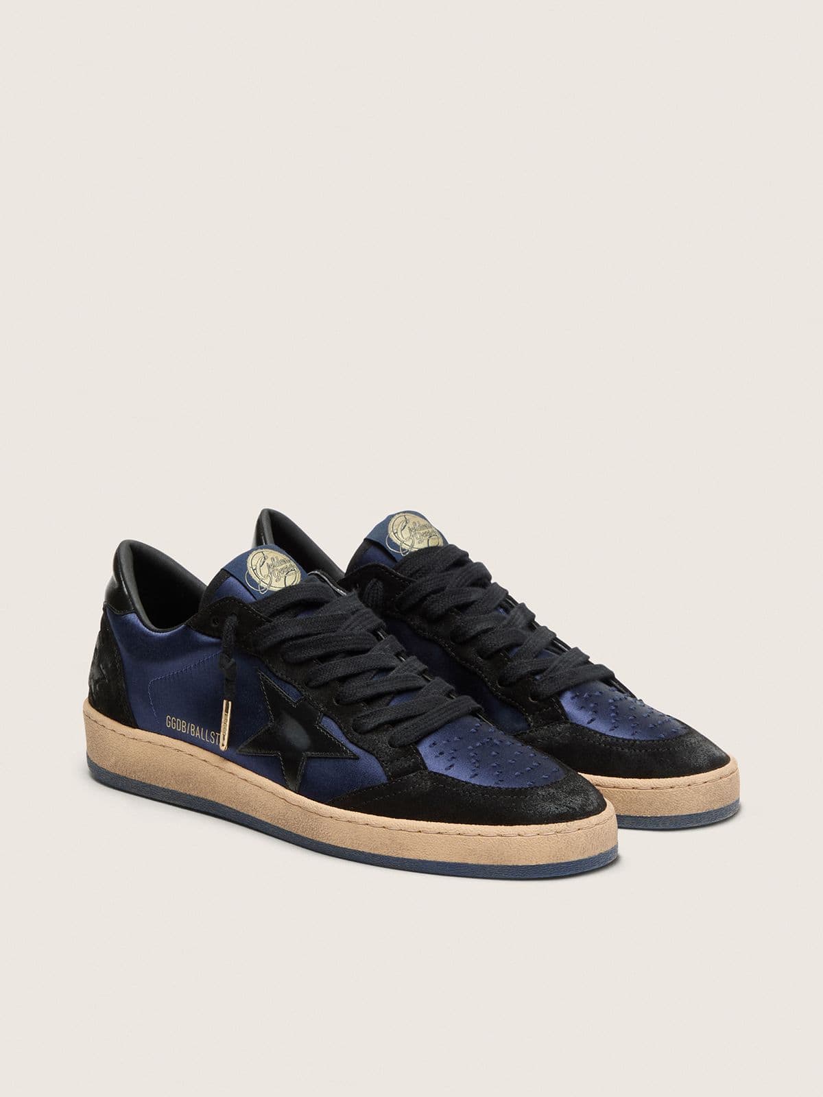 Ball Star LTD femme en cuir velours bleu foncé et noir avec étoile noire