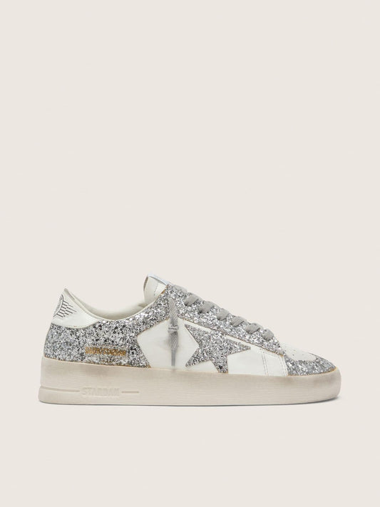 Sneakers Stardan pour femme avec paillettes argentées | Golden Goose