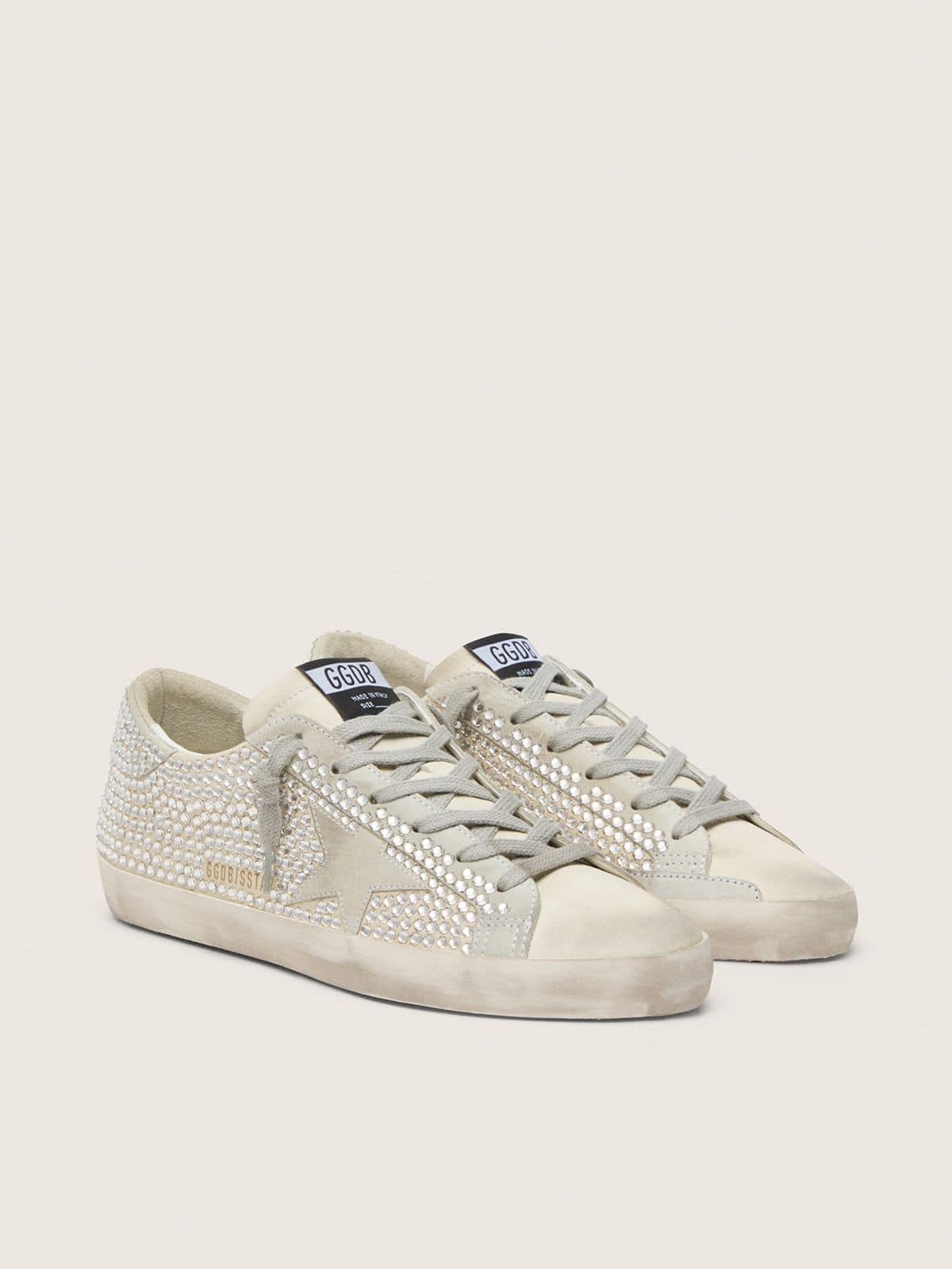 Super-Star en nubuck avec cristaux Swarovski et étoile en daim gris glacier