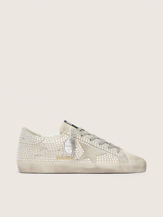 Super-Star en nubuck avec cristaux Swarovski et étoile en daim gris glacier